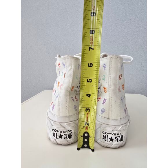 Converse Hi‑Top Platform Astrological Crystal Energy White Canvas Women’s US 8.5 - Picture 8 of 8